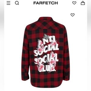 Anti Social Social ClubHappiest Place On Earth "Red" flannel shirt